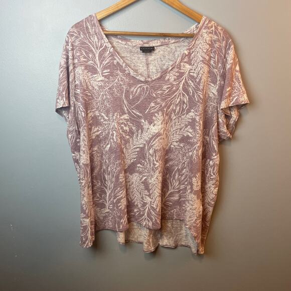 Tahari Linen Short Sleeve Boxy Blouse - Picture 1 of 4